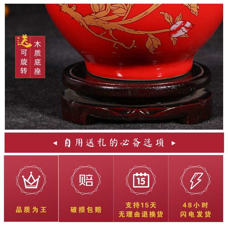 Jingdezhen ceramics a thriving business Chinese red apple vase modern home handicraft furnishing articles