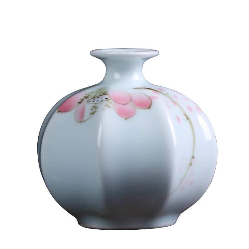 Jingdezhen ceramics mini checking blue glaze floret bottle furnishing articles flowers is spoil, small ornament