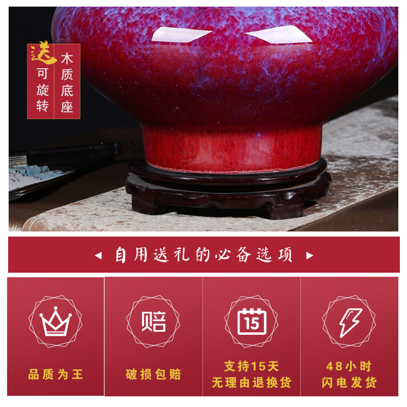 New Chinese style ruby red vases, pottery and porcelain of jingdezhen ceramics up furnishing articles sitting room porch decoration home decoration