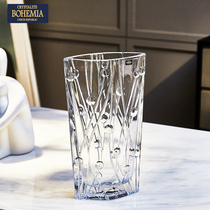 Czech imported BOHEMIA crystal glass transparent vase modern simple living room rich bamboo desktop ornaments