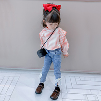 Girls  autumn new net red suit Western childrens 2021 spring and autumn baby fashion sports long-sleeved two-piece suit
