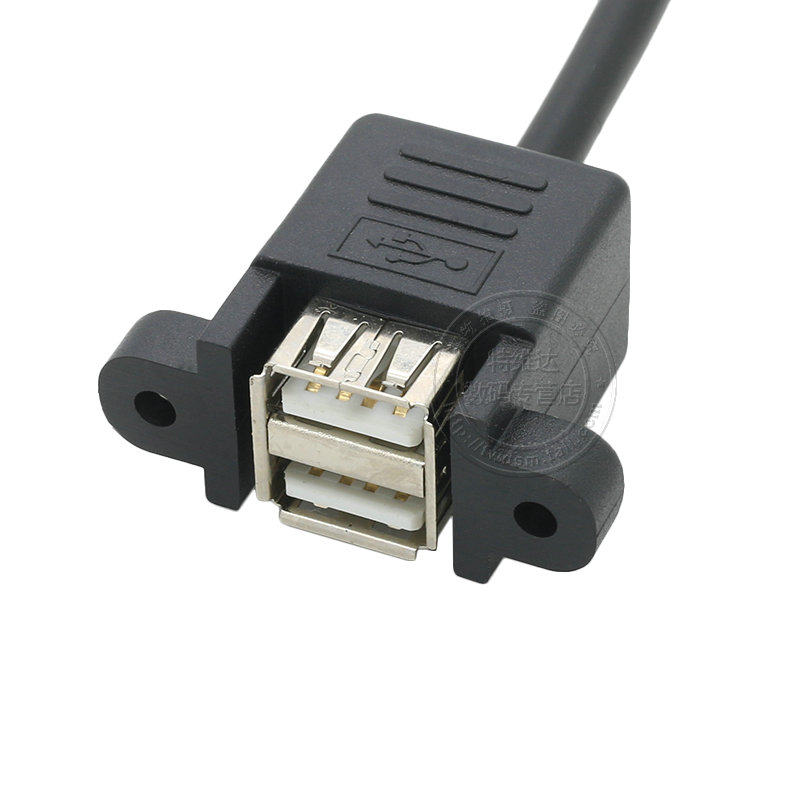 主板9针转usb2.0双口连体线 带螺丝孔杜邦9p转usb2.0线 可固定