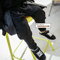 2019 spring and autumn childrens pants Boys casual pants fake two-piece pants boots pants baby feet sweatpants tide