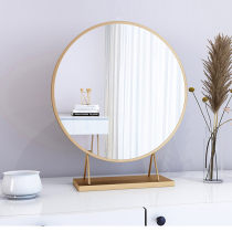 Smart Desktop Desktop Makeup Mirror with LED Light Dressing Table Round Mirror Large Bedroom Wall Mirror