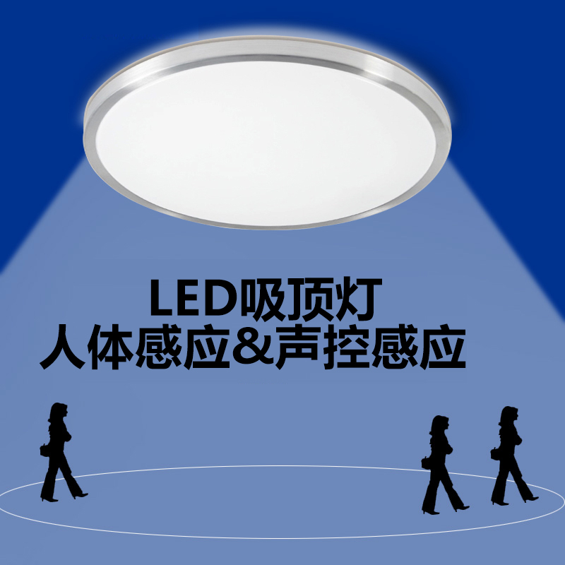 led感应灯楼道吸顶灯人体感应声控光控雷达灯红外线楼梯车库走廊产品展示图1