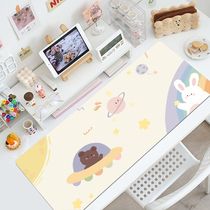 Cartoon leather super large mouse pad laptop keyboard pad book table pad students learning desk pad office desktop home ins Wind hipster girls waterproof and scratch-proof stain