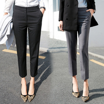 Suit pants womens pants ankle-length pants straight pipe pants 2017 autumn Korean version of slim feet casual pants thin