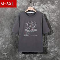 200 catty -300 catty male dress t-shirt fattener short sleeve fat sub summer pure cotton big number easing plus fattening up