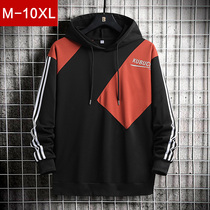 Spring and Autumn Gangfeng ins ins color dress men hooded Tide brand loose fattening plus size fat guy trend coat