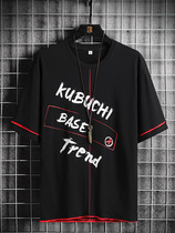 Summer hole hip-hop T-shirt men loose Tide brand half-sleeve shirt boys handsome sports hip-hop hiphop short sleeve