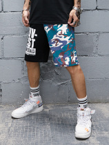 Mens five-point pants trend ins loose fat plus size fat fat guy Yin and Yang camouflage teenage handsome shorts