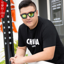 Fatty Japanese china T-shirt mens short sleeves large size loose student Port trend summer wild half sleeve shirt