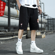 Mens shorts 2020 Summer new crane loose five-point pants plus fat increase trend big size tide fat casual middle pants