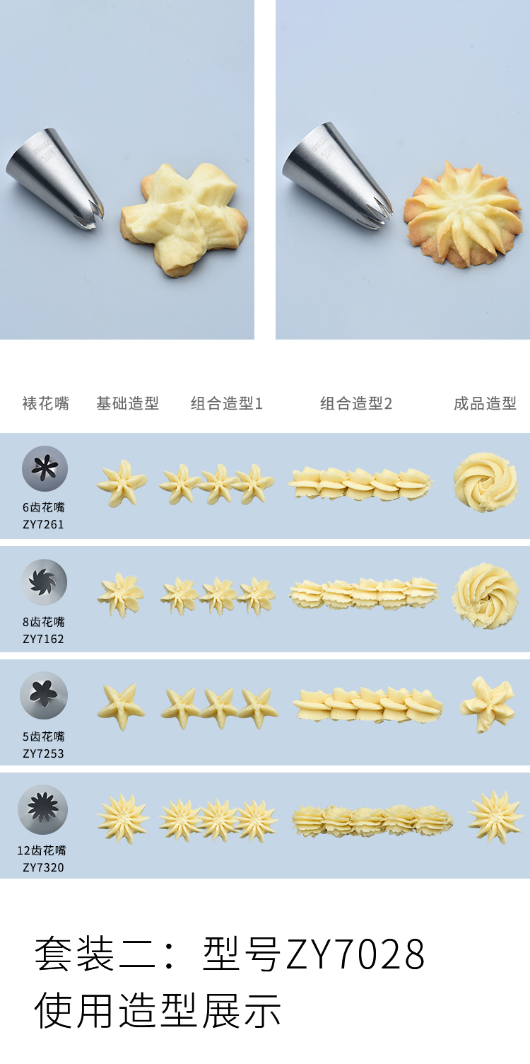 裱花嘴套装大号裱花袋曲奇泡芙奶油蛋糕挤花家用烘焙全套