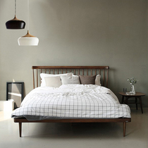 North American black walnut solid wood bed modern simple nordic style 18 m double bed Japanese ins wind net red custom