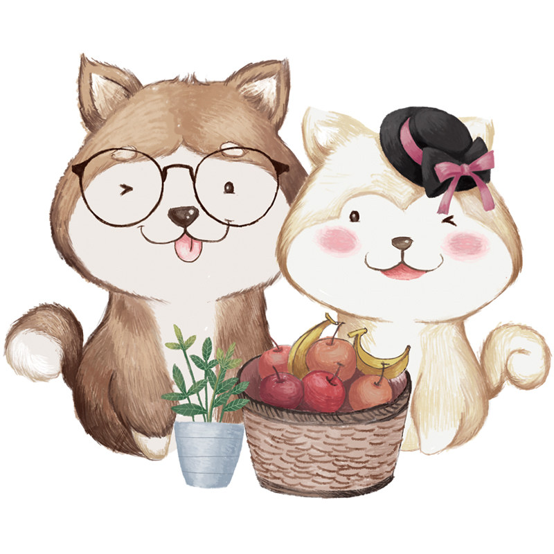 可移除墙贴浪漫狗狗儿童房床头幼儿园教室布置卡通贴纸画宠物商店