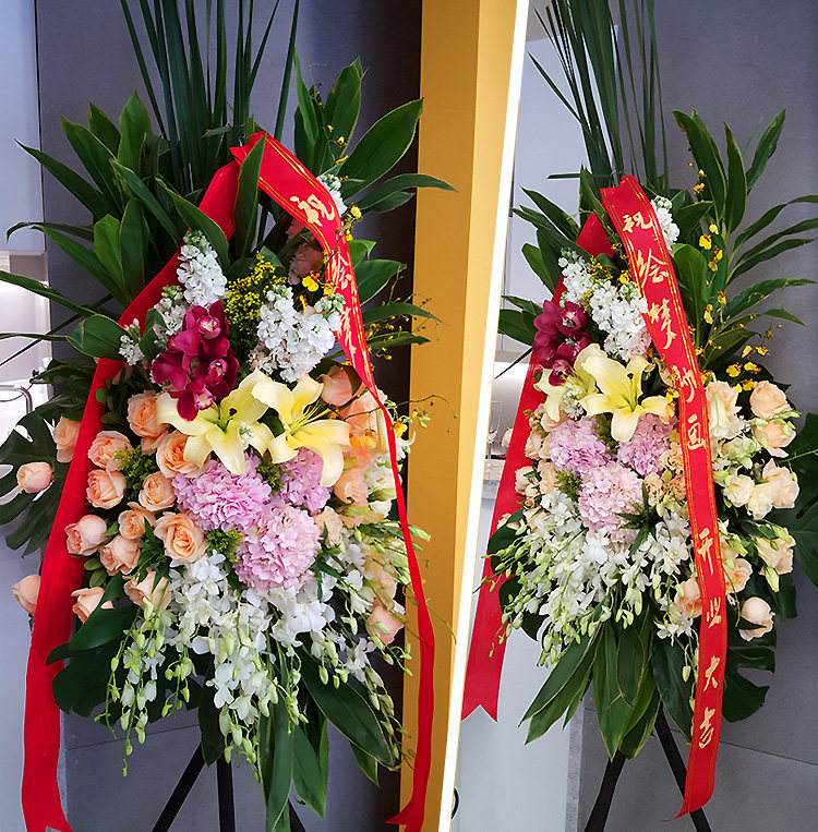 罗马柱鲜花杭州花篮开业乔迁庆典花篮鲜花杭州同城速递花店配送花