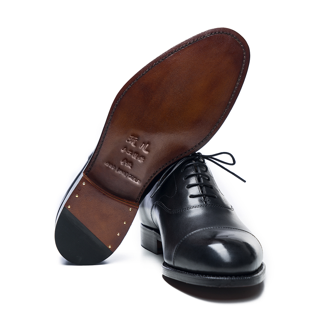 玩儿!英伦格调!古典 优雅 英式楦 低帮光面cap-toe牛津鞋男皮鞋