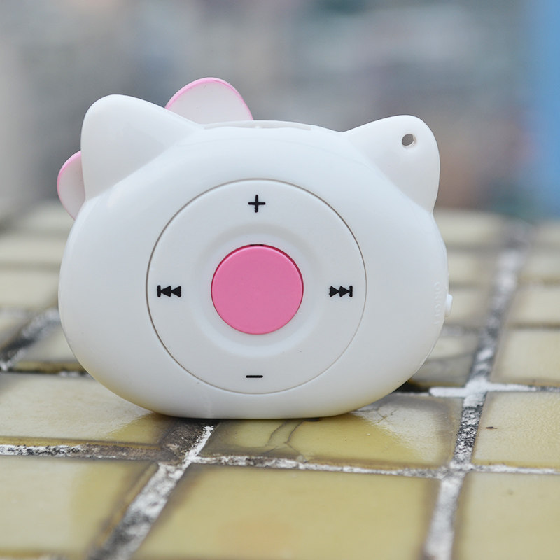 hello kitty猫插卡式mp3播放器卡通可爱kt猫头随身听跑步运动包邮