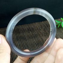 Natural Grey Manau Round Bar Round Stick Jade Bracelet Original Jade Medullary Bracelet Ethnic Wind Female jade bracelet with no burning color original color