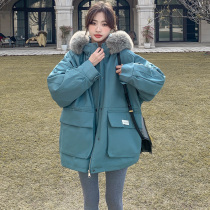 Parker clothing womens winter 2021 New plus velvet padded small workwear cotton jacket Korean loose down cotton jacket