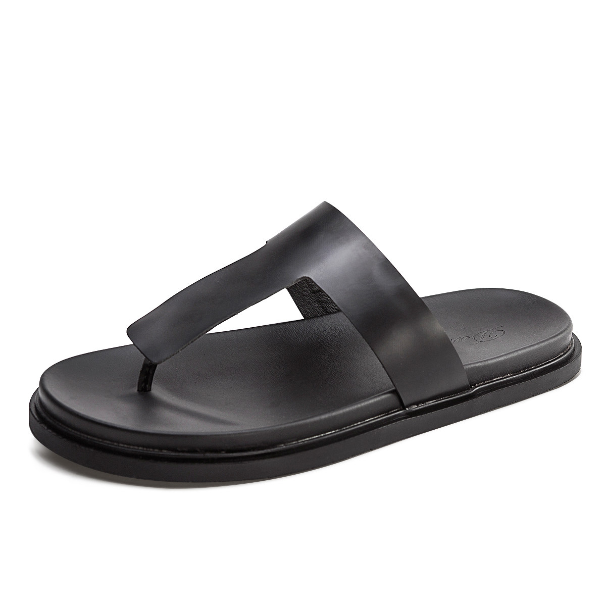 男士皮拖鞋夏真皮潮流厚底凉拖鞋休闲个性英伦夹趾人字拖男沙滩鞋