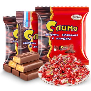俄罗斯进口正品红皮糖新年货零食巧克力紫皮混合糖果散装过年喜糖