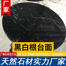 Marble Black & White Root Dining Table Bar Table Terracing Threshold Background Wall Water Stop Bar Hotel Villa Custom Boutique