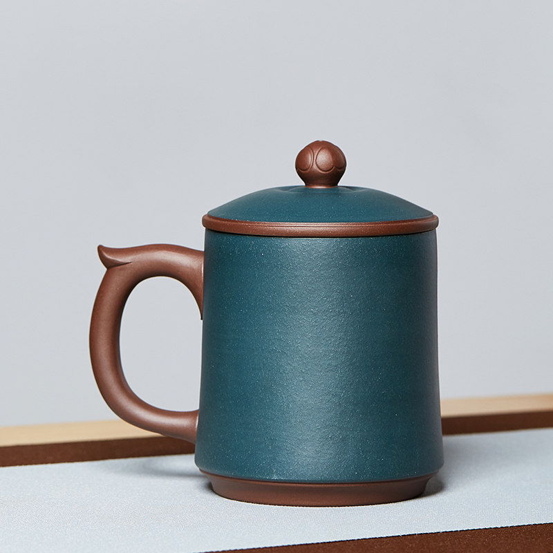 紫砂杯大容量如意盖杯男女办公水杯子家用陶瓷泡茶杯茶具