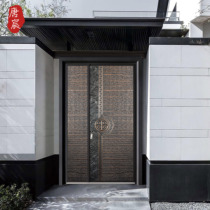 Explosion-proof cast aluminum door Villa Gate Double Door Open Countryside Home-to-home primary-secondary door-zinc alloy Entrance Open Copper Door