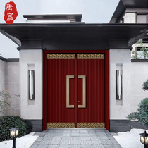 Chinese style villa copper door in doorman zinc alloy double open courtyard gate Self-built house imitation bronze rural primary and secondary pair open door