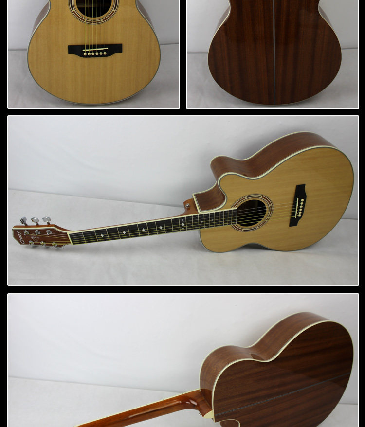 >> linda乐器 >> 正品包邮40寸 41寸 云杉玫瑰木民谣吉他木吉他 琴行