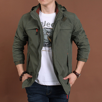 Autumn outdoor suit mens youth casual jacket loose tooling jacket mens thin autumn jacket