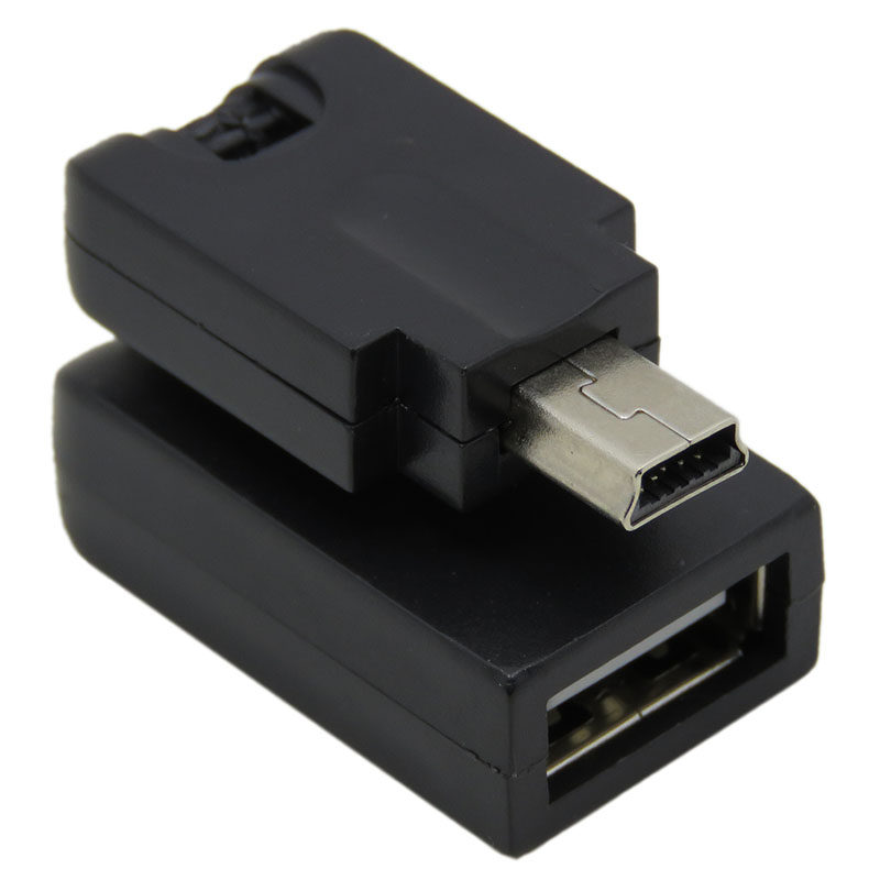 车载音频360旋转车载音响转接头汽车mini usb公转usb母u盘转接头