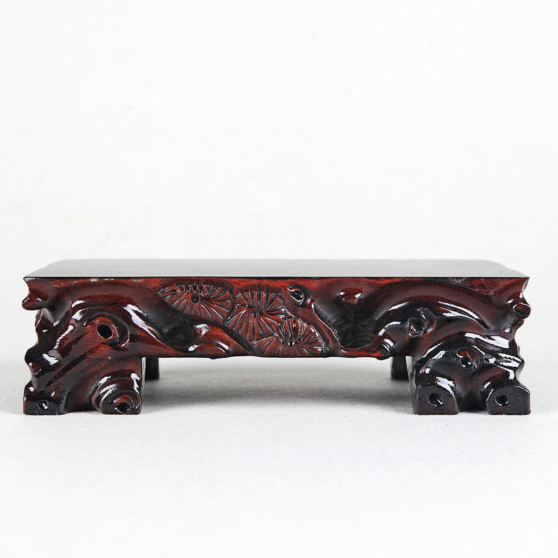 Jade, red wood carving handicraft penjing Jade stone base base round head jean mahogany table base