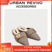 URBAN REVIVO spring summer youth ladies accessories hirdbox slippers AU36SS4F2000