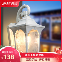 Outdoor European waterproof white wall lamp waterproof courtyard villa wall lamp European garden balcony door lamp