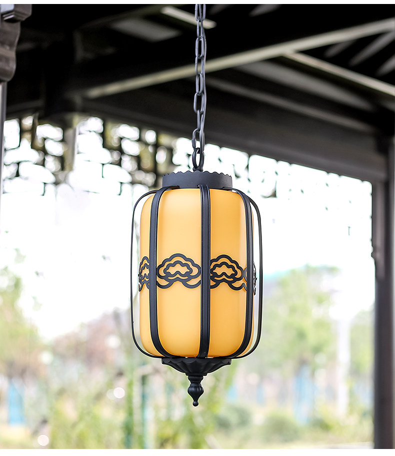 全铜新中式led灯笼吊灯凉亭防水庭院大门室外别墅挂灯走廊阳台灯