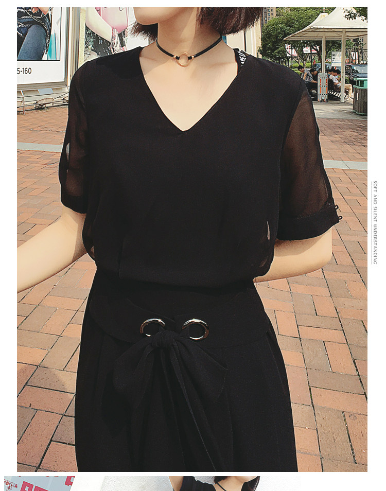 名媛v领长裙2017新款女装修身收腰夏长款连衣