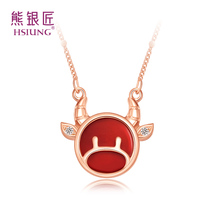 Bear silversmith ox year born necklace female light luxury niche choker zodiac pendant lucky to give girlfriend gift