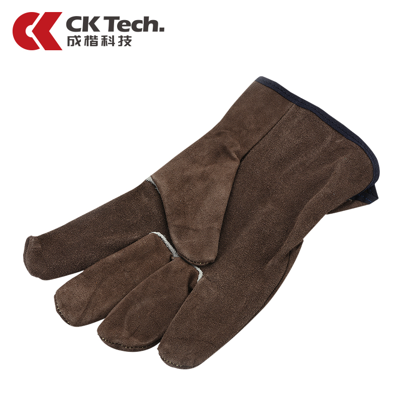 Ck tech 碳咖色牛皮手套机械师手套电焊工作耐磨加皮劳保工业手套产品展示图1