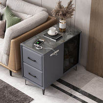 Solid Wood Corner A Few Home Sofas Smart Side Cabinet Light Lavish Rockboard Side Lockers Wireless Charging Small Narrow Cabinet Edge A Few