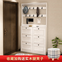 Ultra-slim tipping shoes cabinet 17cm Home doorways Door Shut Locker with hangers one-piece hood Hood Cabinet storage cabinets Shoe cabinet