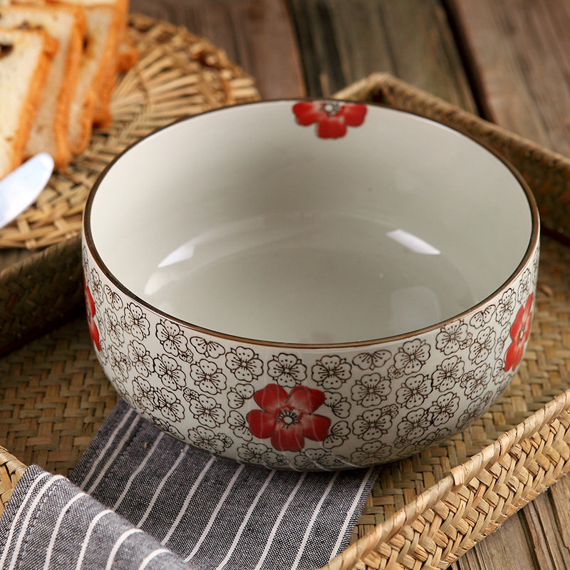 日式陶瓷碗创意大号面碗家用餐具8英寸泡面碗瓷碗汤碗大碗拉面碗