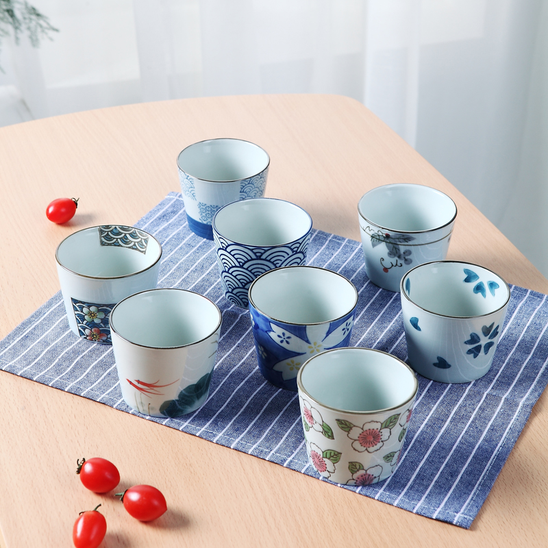 Jingdezhen mark under glaze color porcelain cup tea set household Japanese kung fu feng ultimately responds cup tea cups