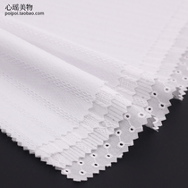 White different fabric samples snow white embroidery hollow cotton fabric class sample cloth Group
