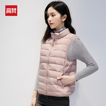 Gao Fan thin down jacket womens short model 2021 New Fashion down vest winter small man with horse clip tide