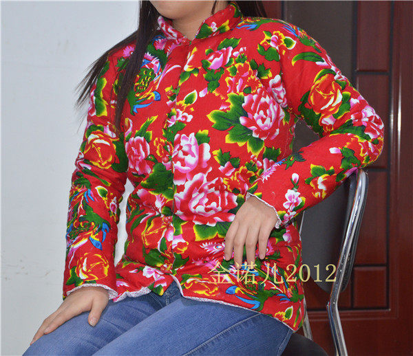 传统复古舞台装礼服对襟女花棉袄修身纯棉手工小棉袄斜襟袄大襟袄