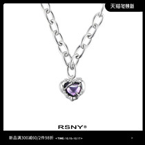 (New) RSNY liquid Thorn love necklace unique niche design simple purple love choker