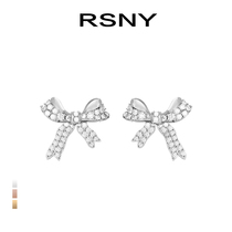 RSNY bow earrings womens sterling silver 2020 new fashion quality high-end atmospheric light luxury stud earrings#MissRS